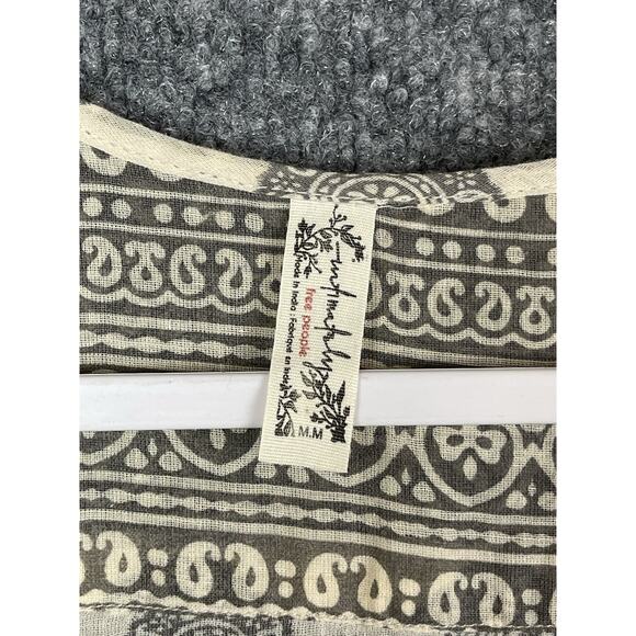 Free People Tan Brown Sleeveless Open Side Sheer Tie Accent Bodysuit Size M - Picture 2 of 11